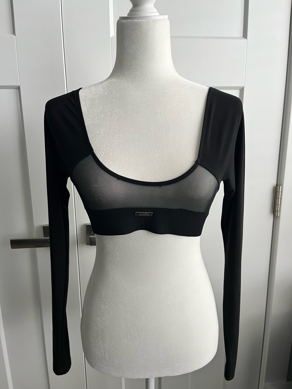 Joseph Ribkoff Black Mesh Top Sz Sm
